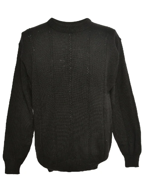 Black Long Sleeved Jumper - M