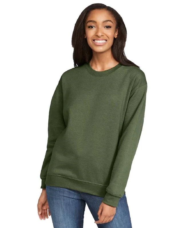 Special Discount Gildan Softstyle Fleece Crewneck Sweatshirt | Military Green