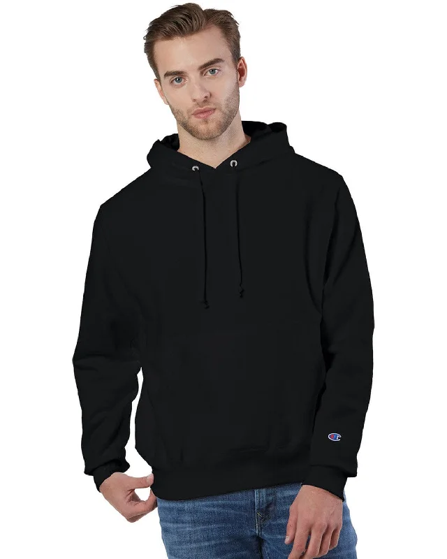 Savings Galore Champion Reverse Weave Hooded Sweatshirt | Black
