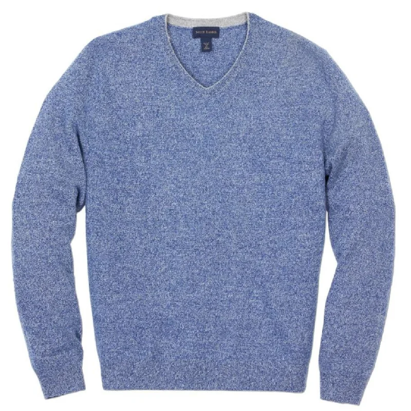 Shop and Save Scott Barber Marled Cashmere Vee - Regal