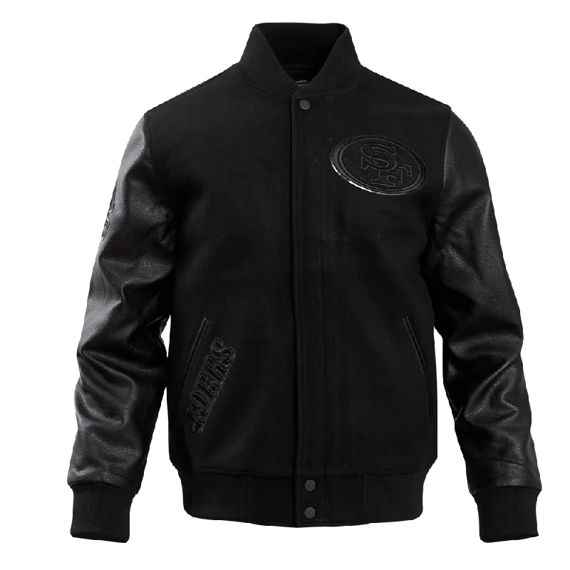 Special Discount NFL SAN FRANCISCO 49ERS TRIPLE BLACK WOOL VARSITY JACKET (TRIPLE BLACK) Special Discount NFL SAN FRANCISCO 49ERS TRIPLE BLACK WOOL VARSITY JACKET (TRIPLE BLACK)
