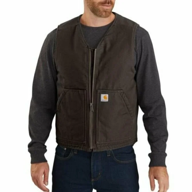Value Deals Carhartt- Washed Duck Sherpa Lined Vest