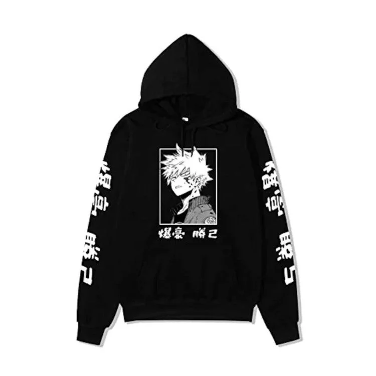 Online Only Graphic Printed Hoodies with Anime Logo