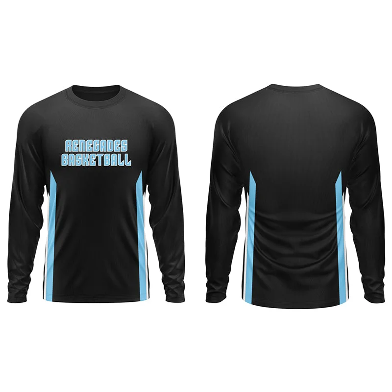 Hot Deal Custom Black Performance Long Sleeve T-Shirt