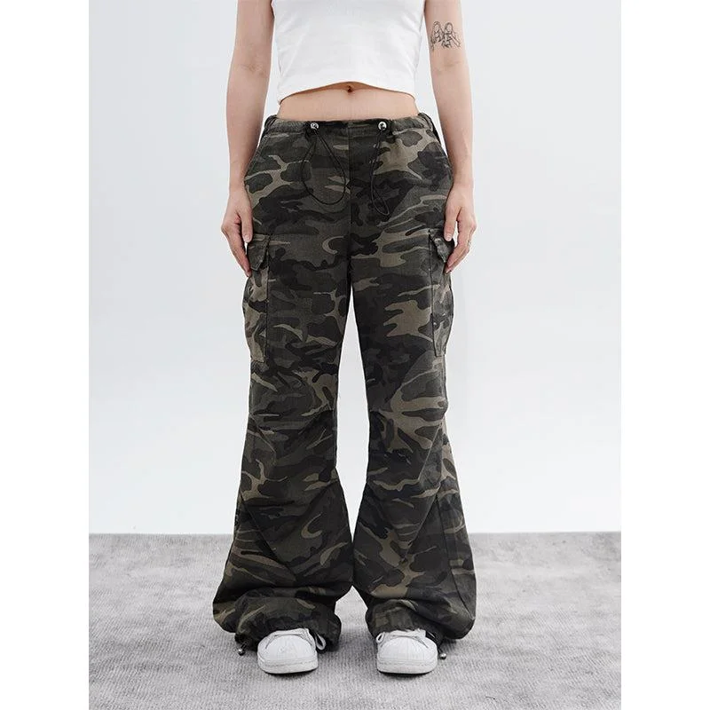 Stock Clearance Drawstring Camouflage Pattern Cargo Pants