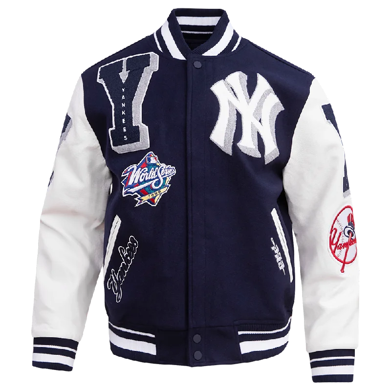Flash Deals MLB NEW YORK YANKEES MASHUP MEN'S RIB WOOL VARSITY JACKET (MIDNIGHT NAVY/WHITE) Flash Deals MLB NEW YORK YANKEES MASHUP MEN'S RIB WOOL VARSITY JACKET (MIDNIGHT NAVY/WHITE)