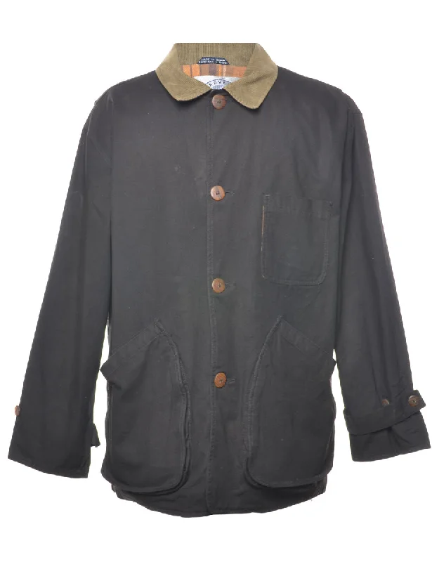 YEAR-End Sale Black & Olive Green Collar Workwear Jacket - L