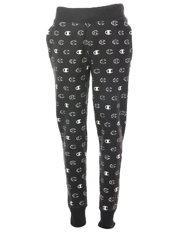 Super Savings Black & White Reverse Weave Champion Jogging Bottoms - W24 L30