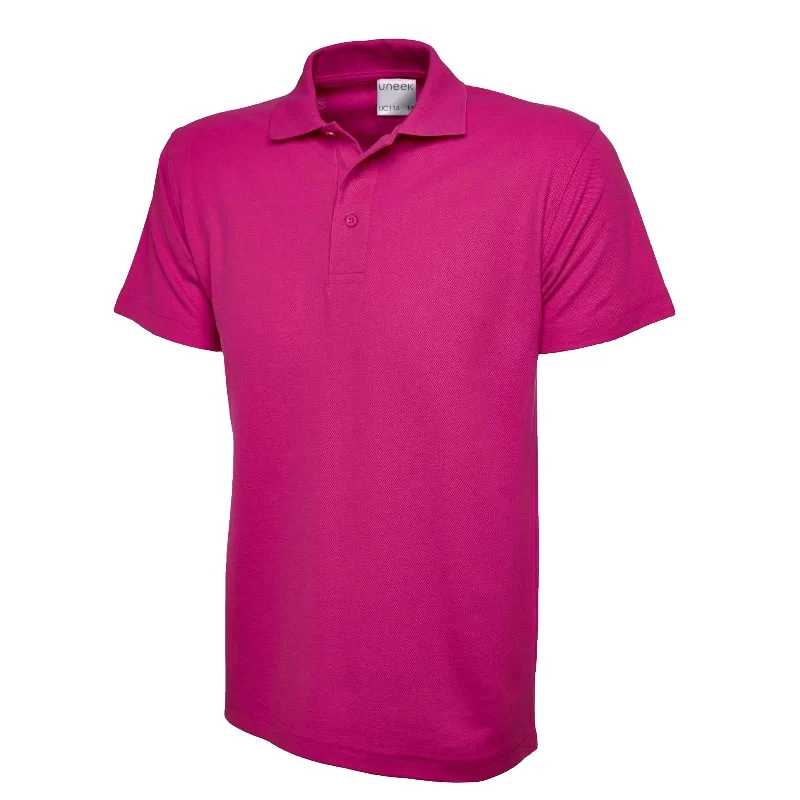 Price Drop Uneek Men's Ultra Cotton Poloshirt Hot Pink