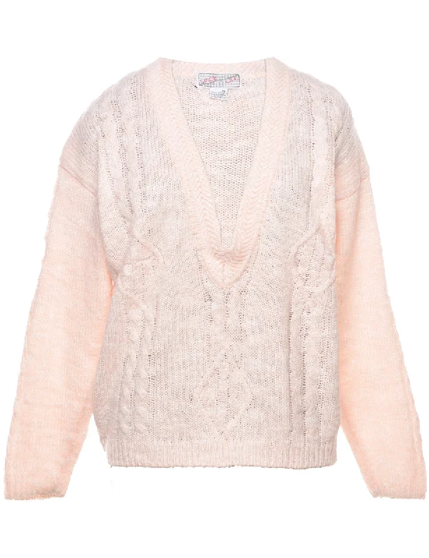 Cable Knit Jumper - M