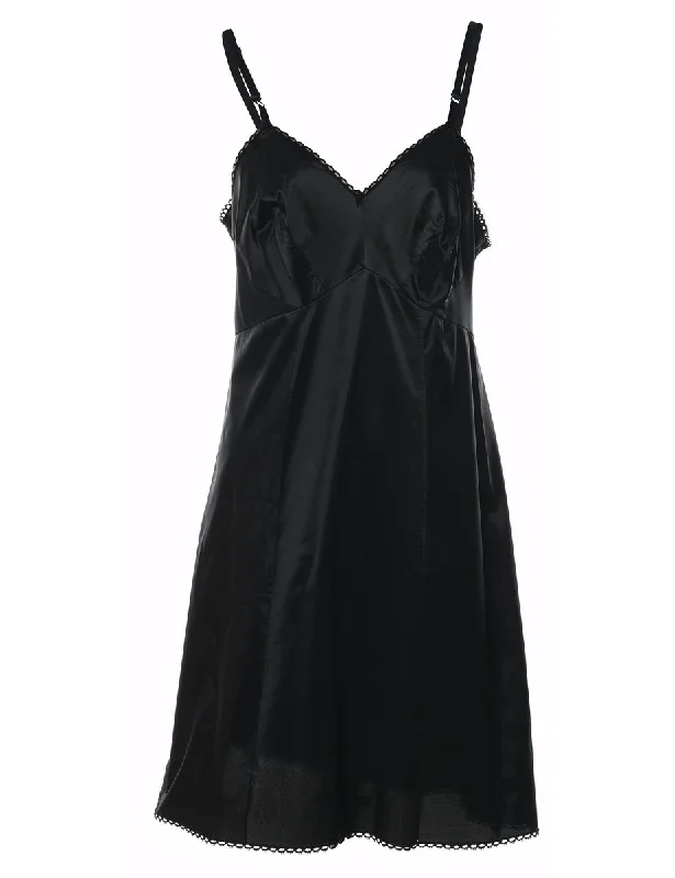 Price Cut Black Lace Trim Slip - S