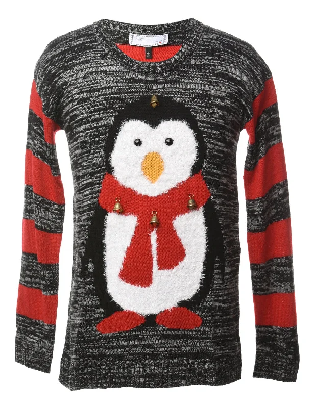 Shop and Save Beyond Retro Reworked Christmas Jumper With Bells - L
