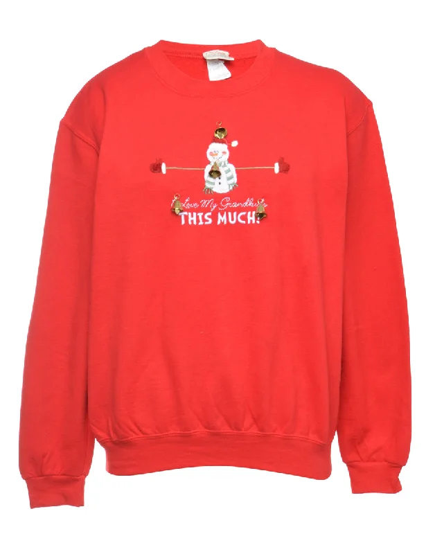Quick Sale Beyond Retro Reworked Christmas Sweatshirt With Bells - L