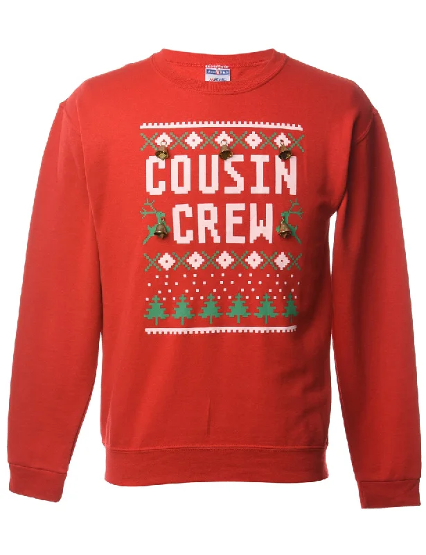 Deal Explosion Beyond Retro Reworked Christmas Jumper With Bells - XL