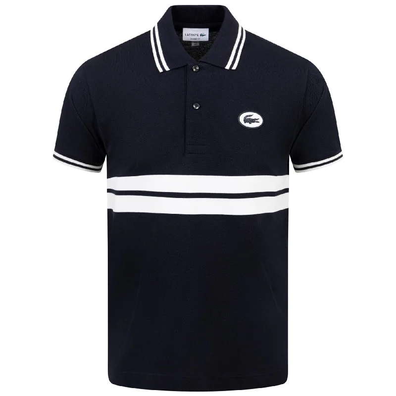 Classic Fit Organic Cotton Circle Badge Polo Black - SS24