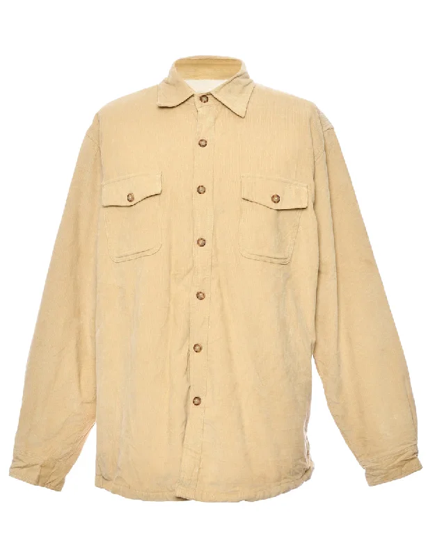 Friends and Family Sale Beige Fur Lined Corduroy Shirt - L