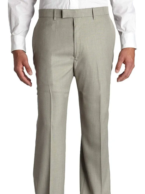 Limited Time Offer Perry Ellis Classic Fit Gray Textured Flat Front Non Iron Washable Dress Pants
