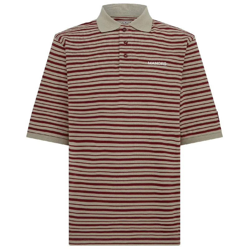 Great Bargains G.O.A.T Pique Polo Greige/Burgundy - 2024