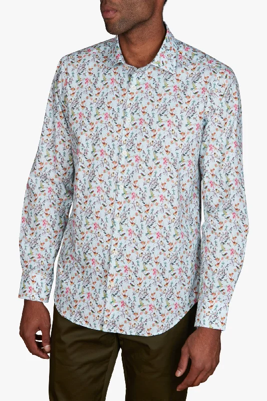 Can't Miss Simon Carter | Floral Bird Print Casual Shirt