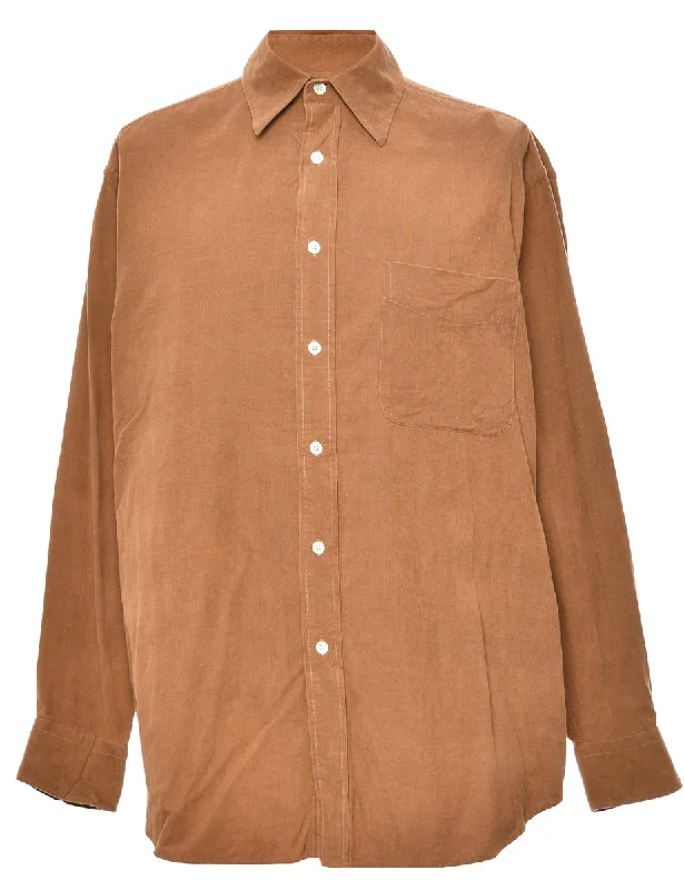 Brown Corduroy Classic Shirt - L