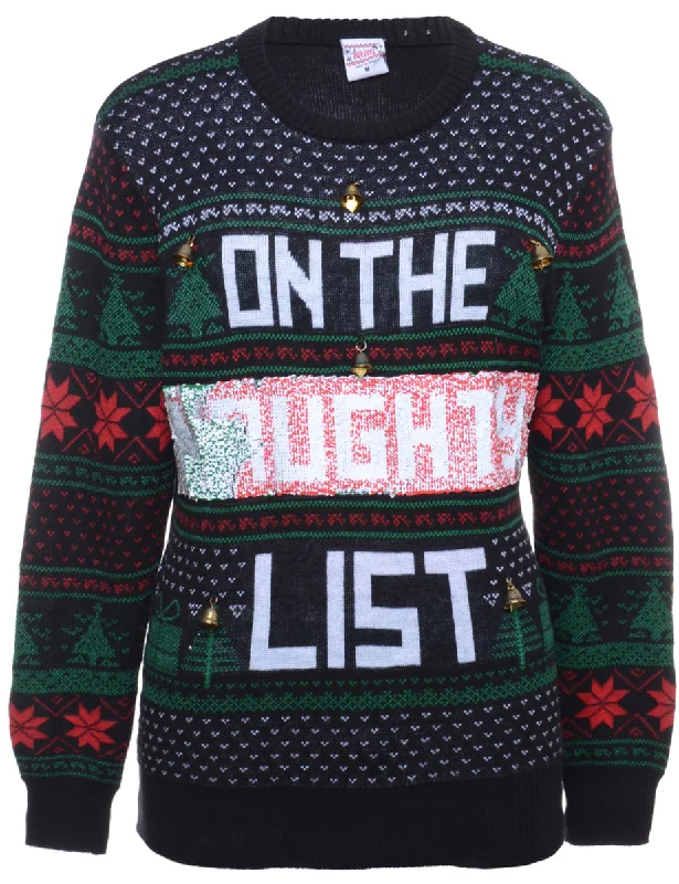 Weekend Deals to Make You Happy Beyond Retro Reworked Christmas Jumper With Bells - M