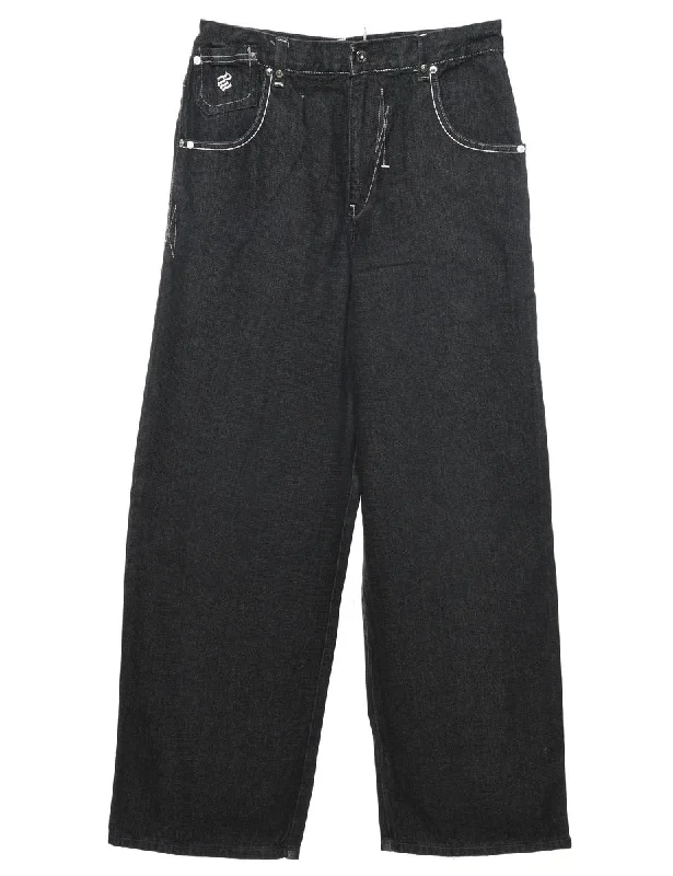 Lowest Rates Black & White 1990s Straight-Fit Jeans - W28 L34