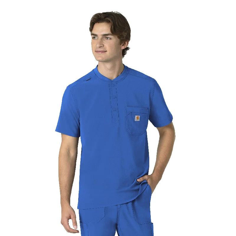 Weekend Offers That Shine Carhartt Force Cross-Flex Men's Henley Scrub Top - Royal