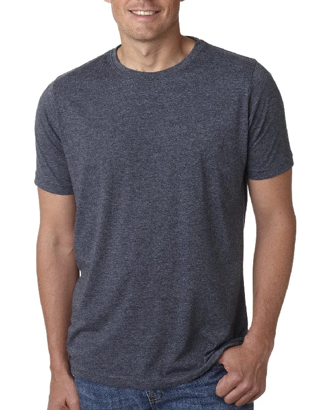 Steals and Deals Next Level Mens Poly/Cotton Short Sleeve Crew T-Shirt | Antique Denim