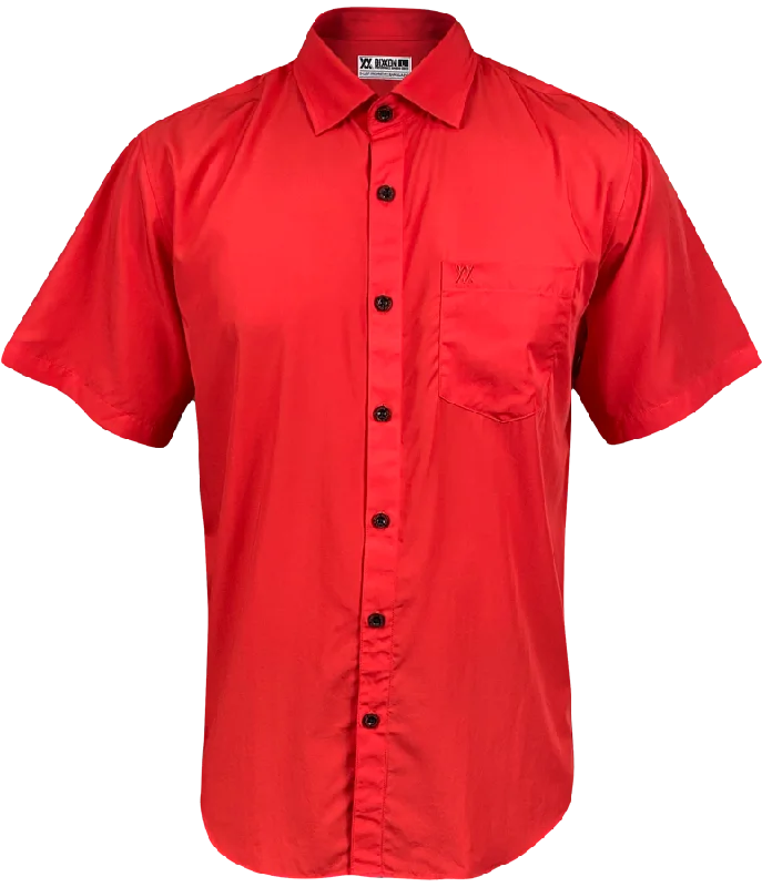 Red Bamboo Dress Shirt- Short Sleeve