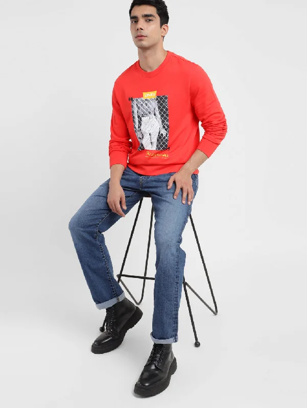 Men's Graphic Print Crew Neck Sweatshirt