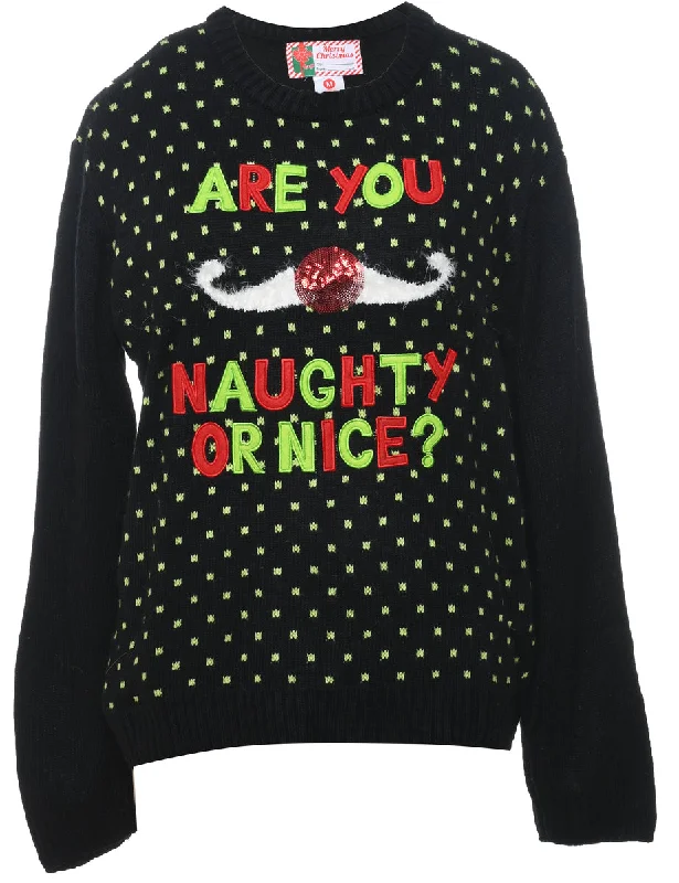 Weekend Discounts to Love Black Christmas Jumper - M