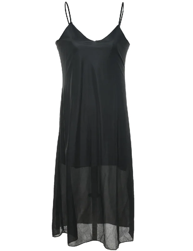 Final Clearance Black Classic Strappy Slip Dress - L