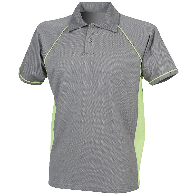 Today Only Finden & Hales Piped Performance Polo - Gunmetal Grey/Lime