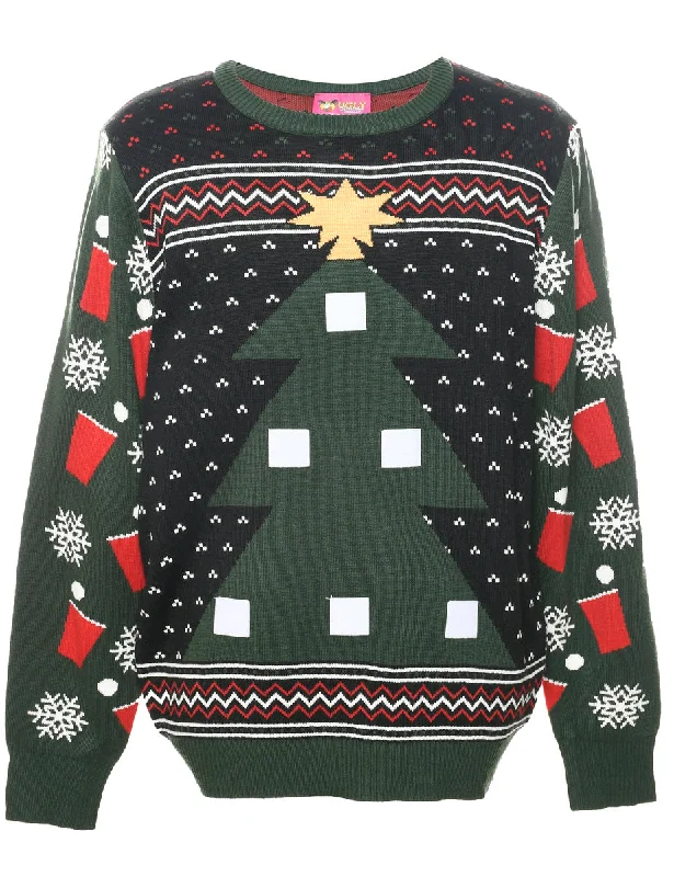 Weekend Discounts to Celebrate Black Christmas Jumper - L