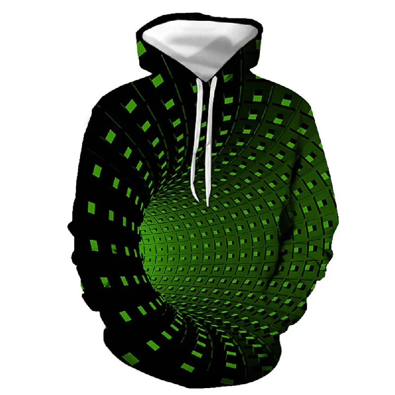 Weekend Offers That Amaze 3D Print Hoodie with Color Block Geometric