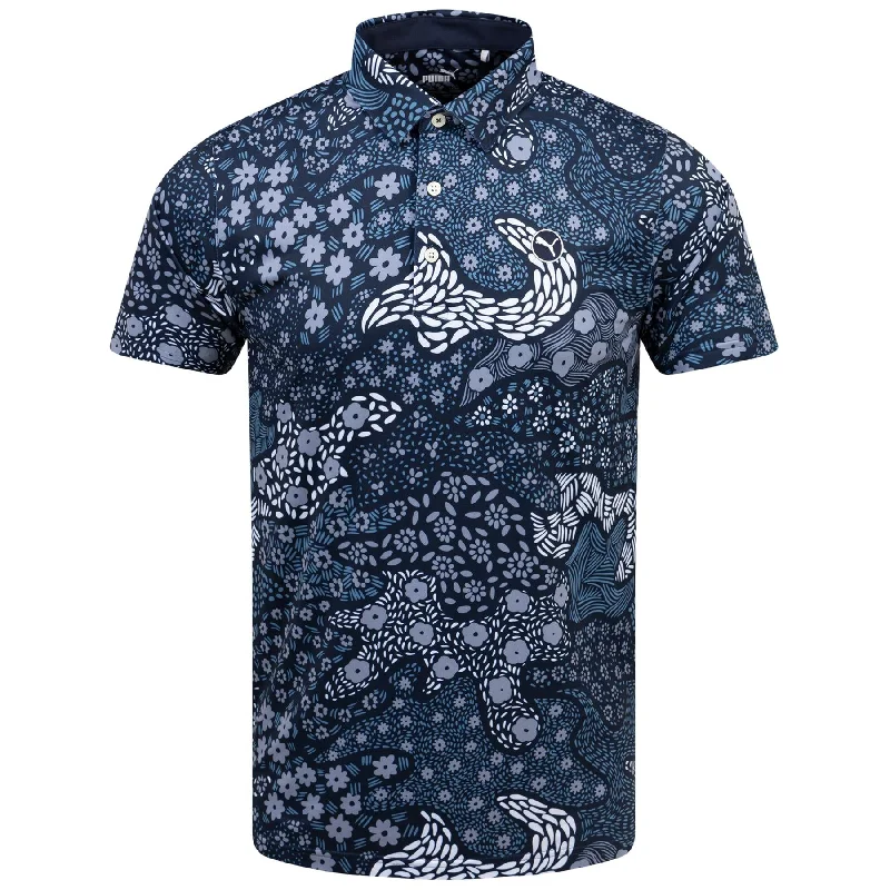 New Markdowns Cloudspun Bloom Camo Polo Deep Navy - AW24