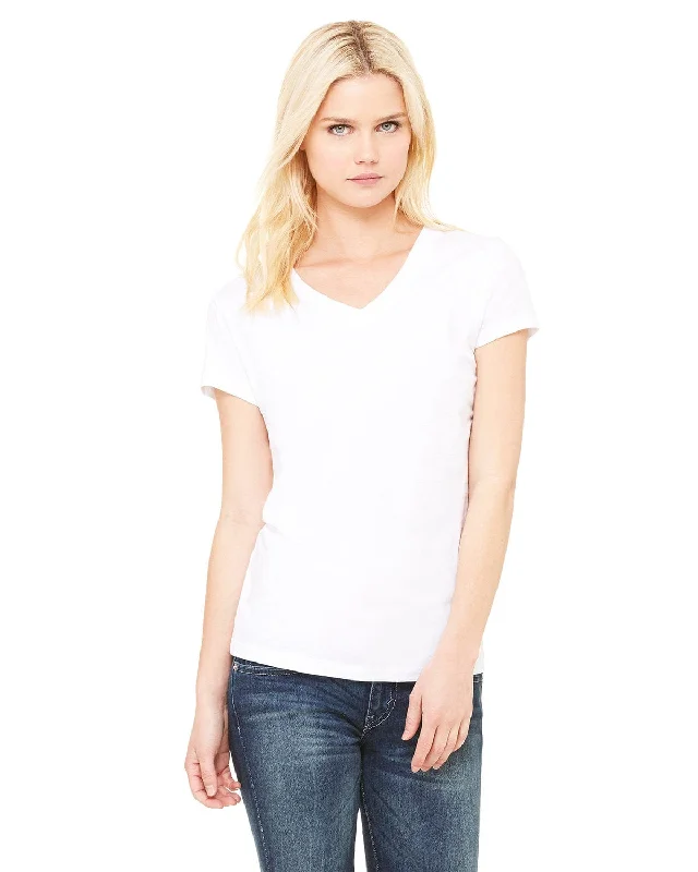 Price Cut Bella+Canvas Ladies Short Sleeve V-Neck T-Shirt | White