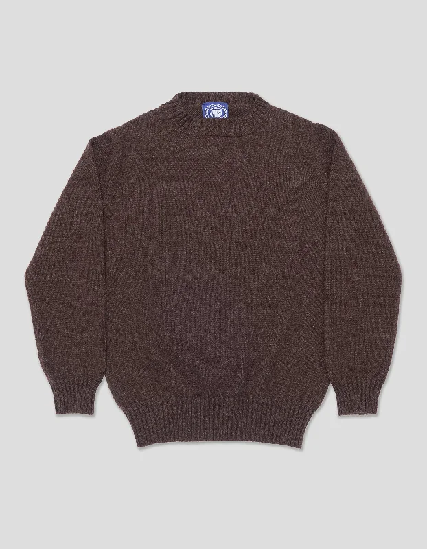 Clearance Items BROWN CASHMERE CHUNKY CREW NECK