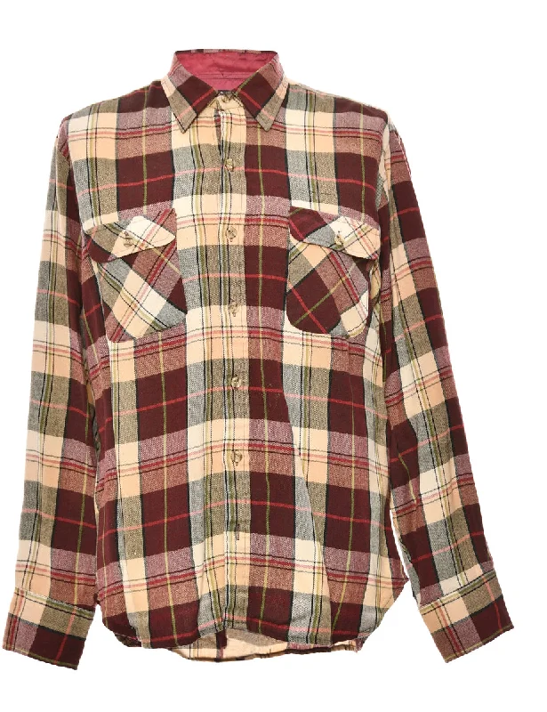 Final Clearance Arrow Maroon Checked Shirt - L