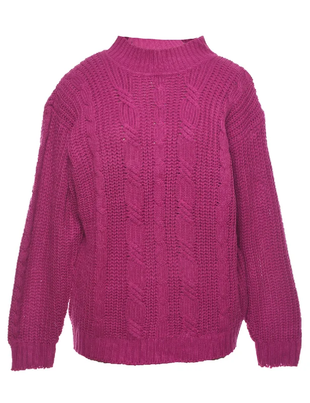 Cable Knit Jumper - M