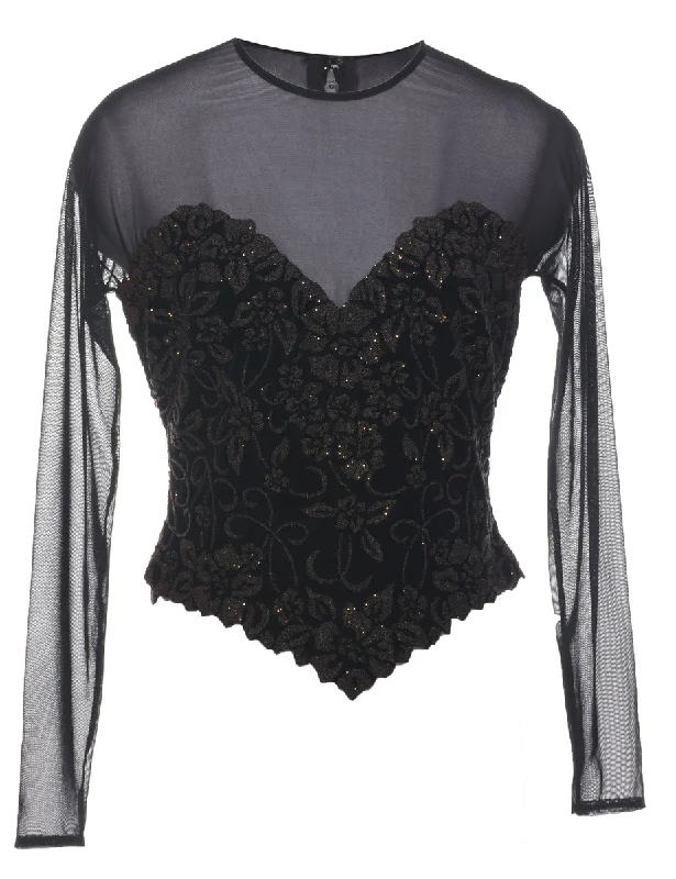 Steals and Deals Black Evening Top - S