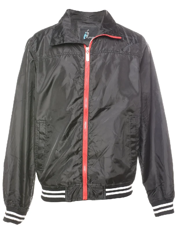 Lowest Prices Black & Red Contrast Zip-Front Jacket - M