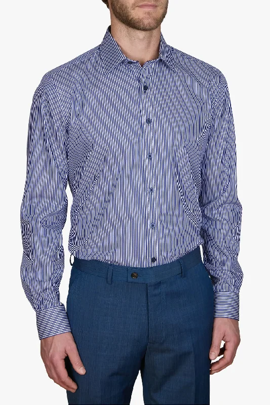 Weekend Discounts to Love Abelard | Grosetto Fine Twill Stripe Slim Fit Casual Shirt