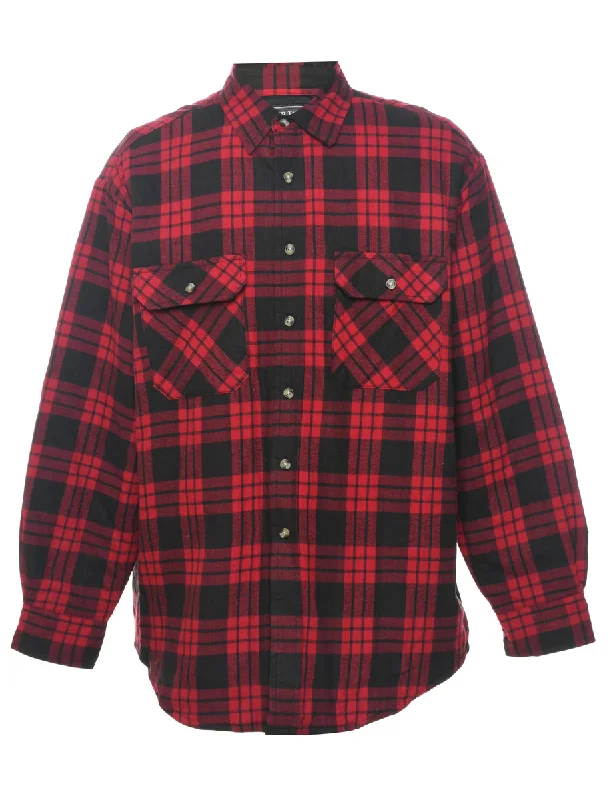 Fantastic Deals Black & Red 1990s Plaid Shirt - L