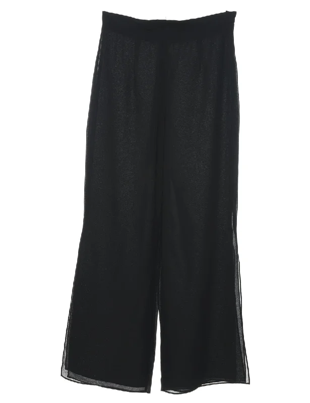 Weekend Special Black Flared Leg Wide Leg Trousers - W28 L29