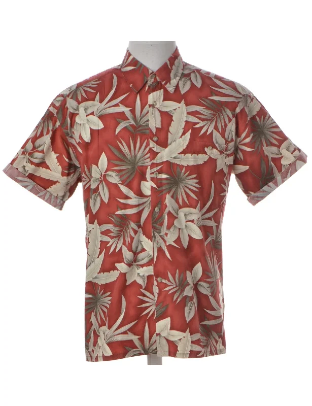 Exclusive Offers Beyond Retro Label Harvey Roll Sleeve Hawaiian Shirt Burgundy