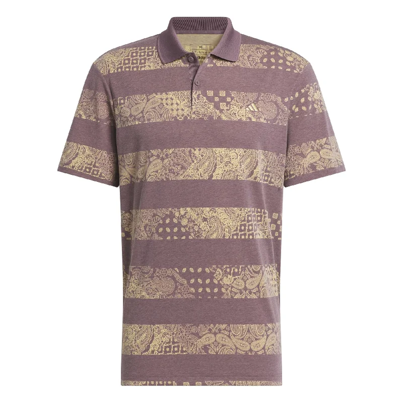 Go-To Printed Stripe Polo Shadow Fig - AW24