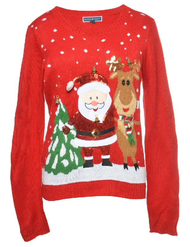 Bargain Blast Beyond Retro Reworked Christmas Jumper With Bells - XL