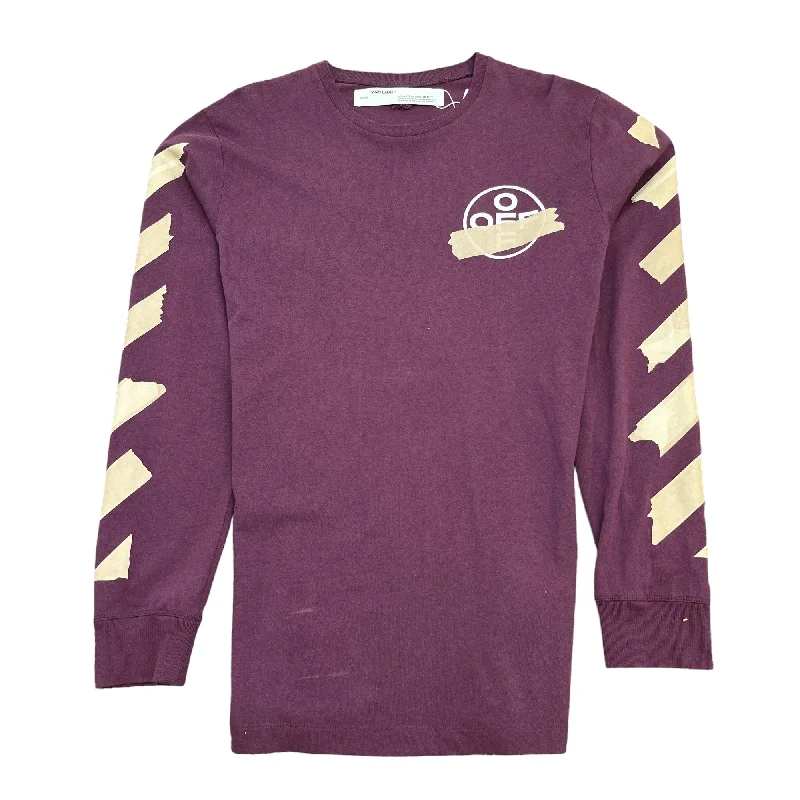 Men's Arrow Logo Long Sleeve T-Shirt Purple Size L