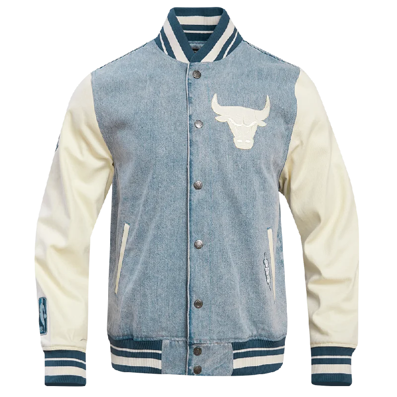 NBA CHICAGO BULLS VARSITY BLUES MEN'S DENIM VARSITY MEN'S JACKET (DENIM/LINEN)